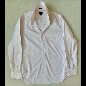 J Crew Men’s Shirt, White & Red, Medium